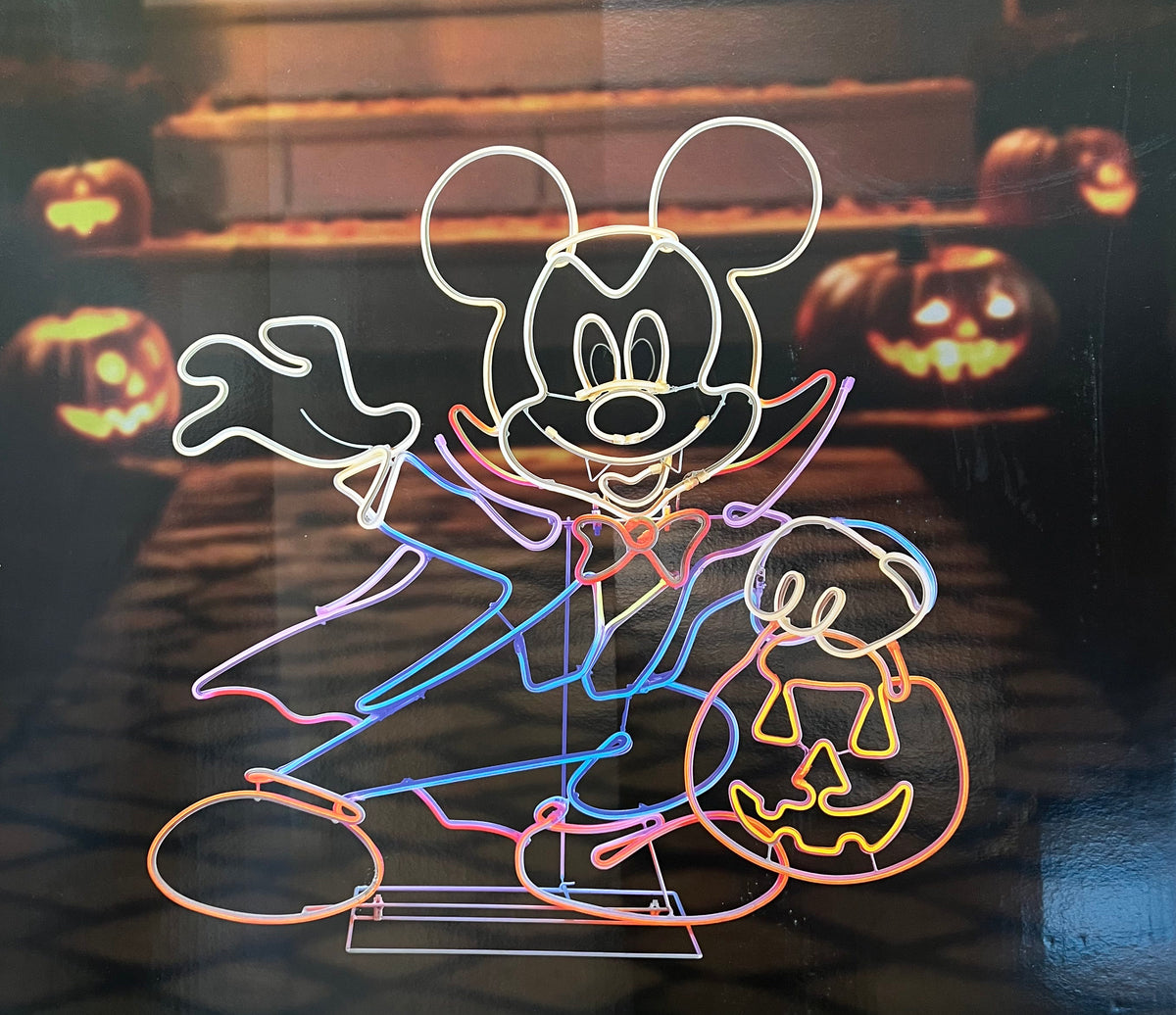 Mickey Mouse Halloween Neon LED Decoration, 48 Inch Light Up Plastic Holiday Display