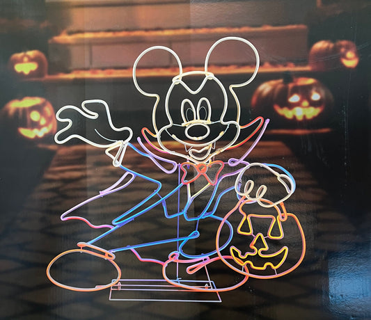 Mickey Mouse Halloween Neon LED Decoration, 48 Inch Light Up Plastic Holiday Display
