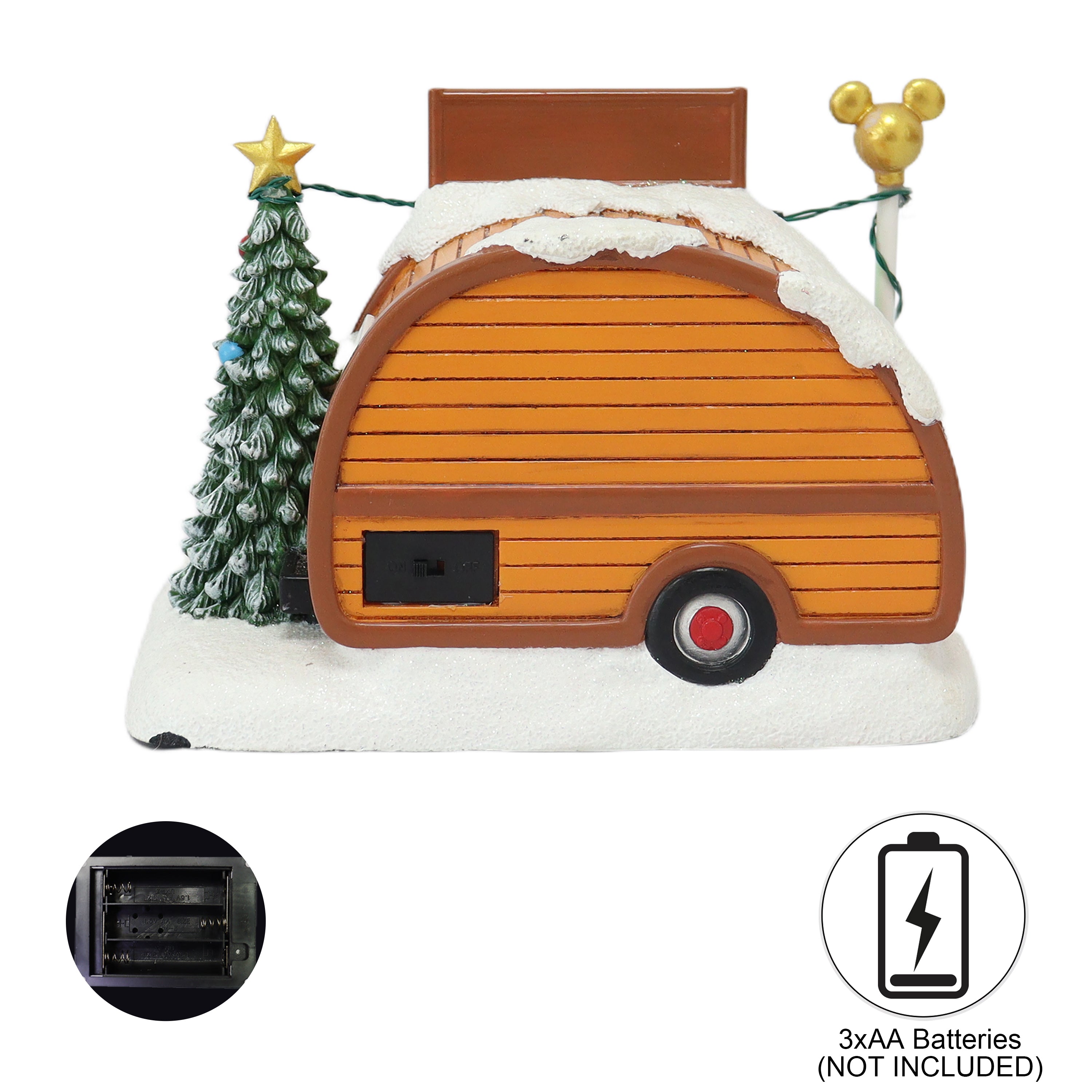 Mickey Minnie Hot Cocoa Trailer Lighted Christmas Village