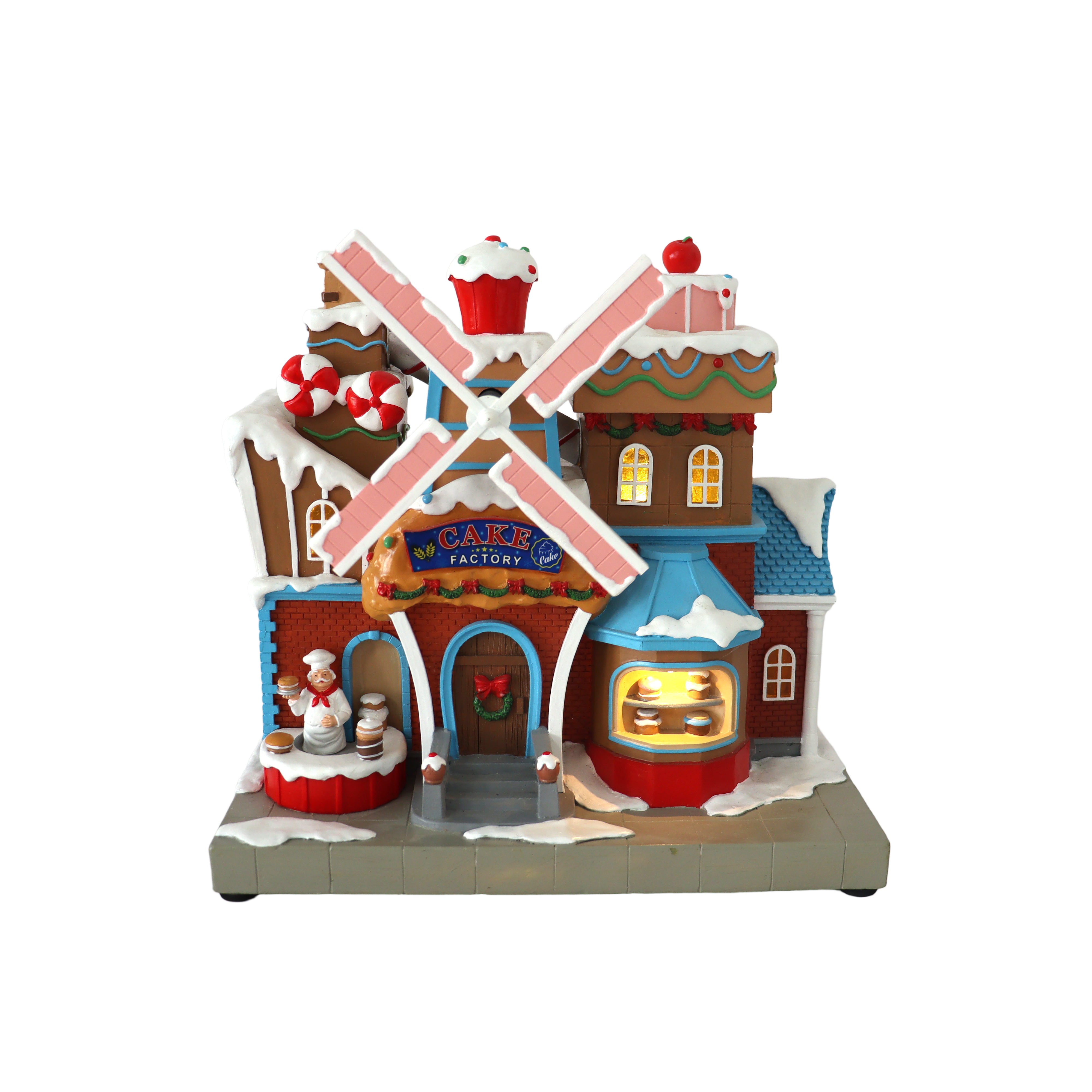 Musical Cake Factory Christmas Village with LED Light