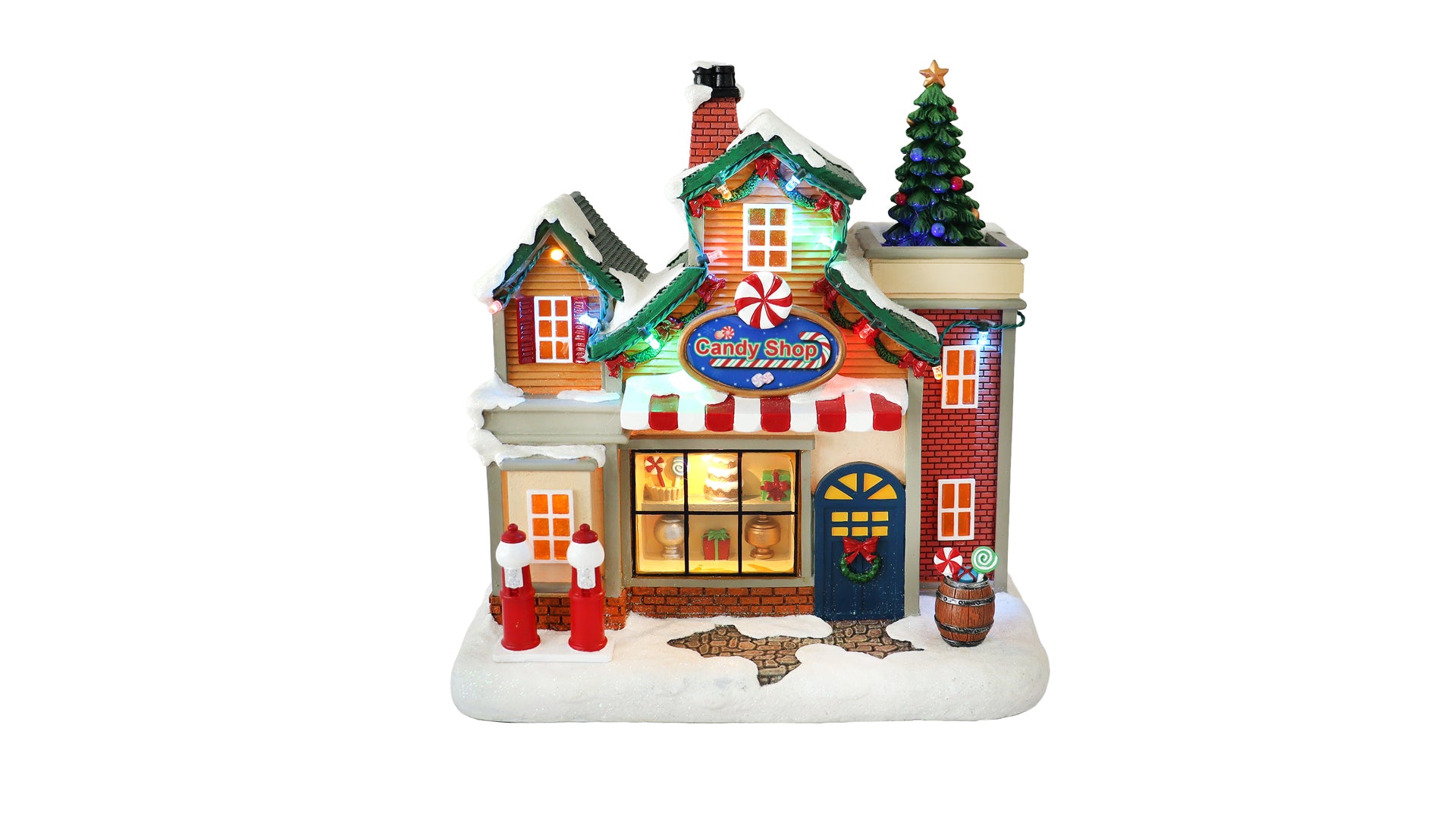 Christmas Village Candy Store with Apartment, 9.76 Inch