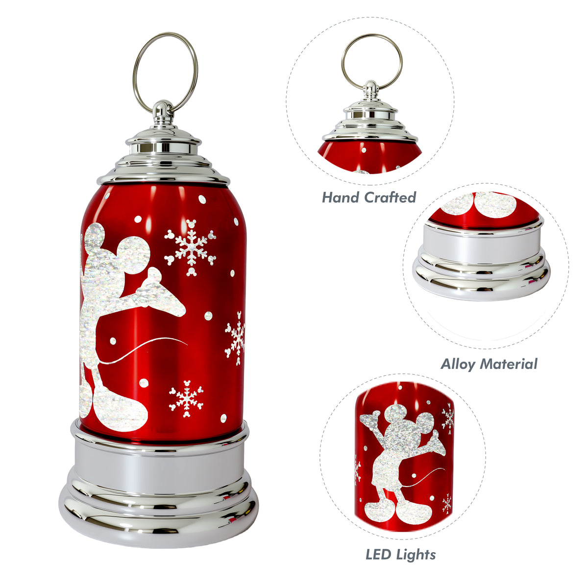 Mickey Mouse Disney Lantern Red LED Water Spinning Decor 10 Inch