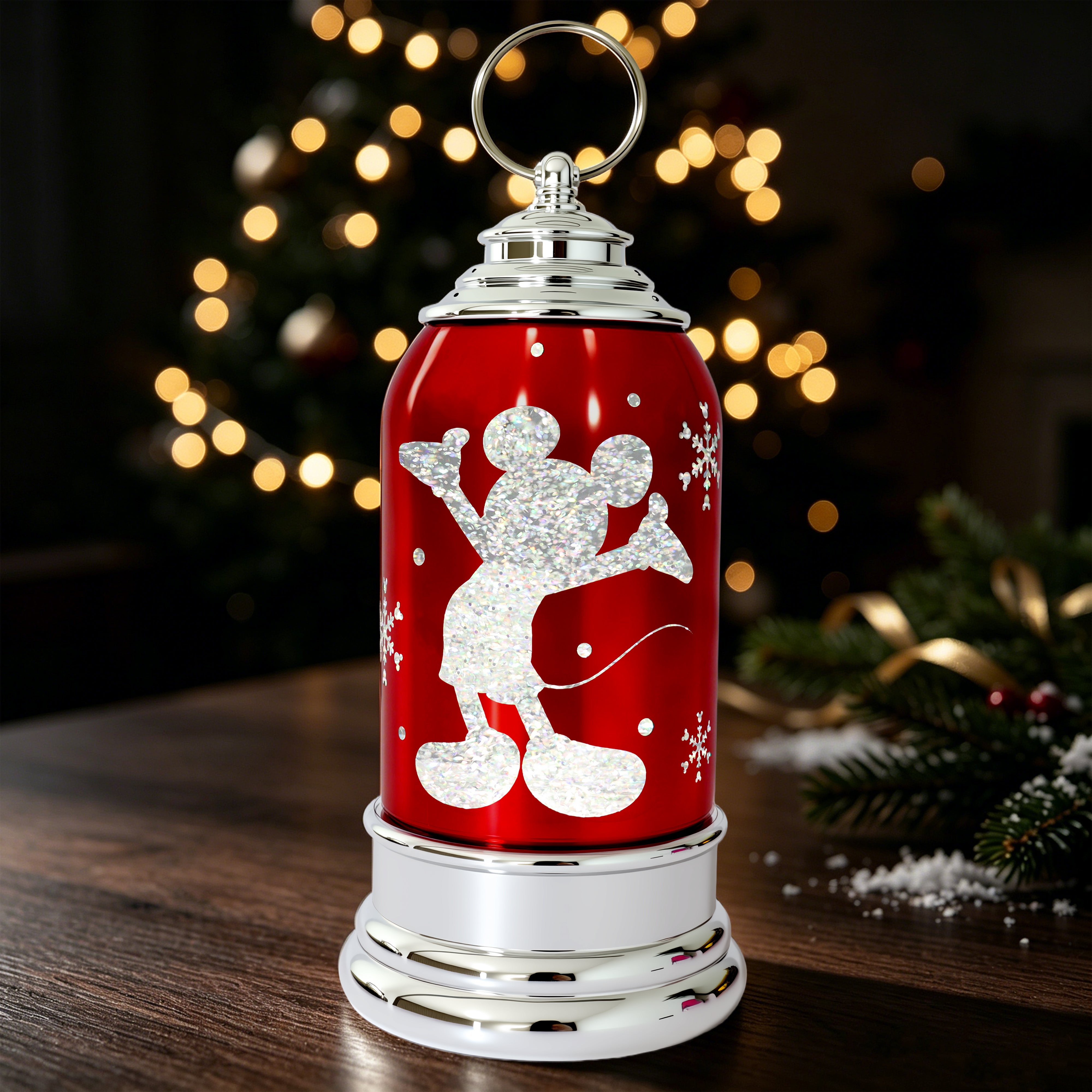 Mickey Mouse Disney Lantern Red LED Water Spinning Decor 10 Inch