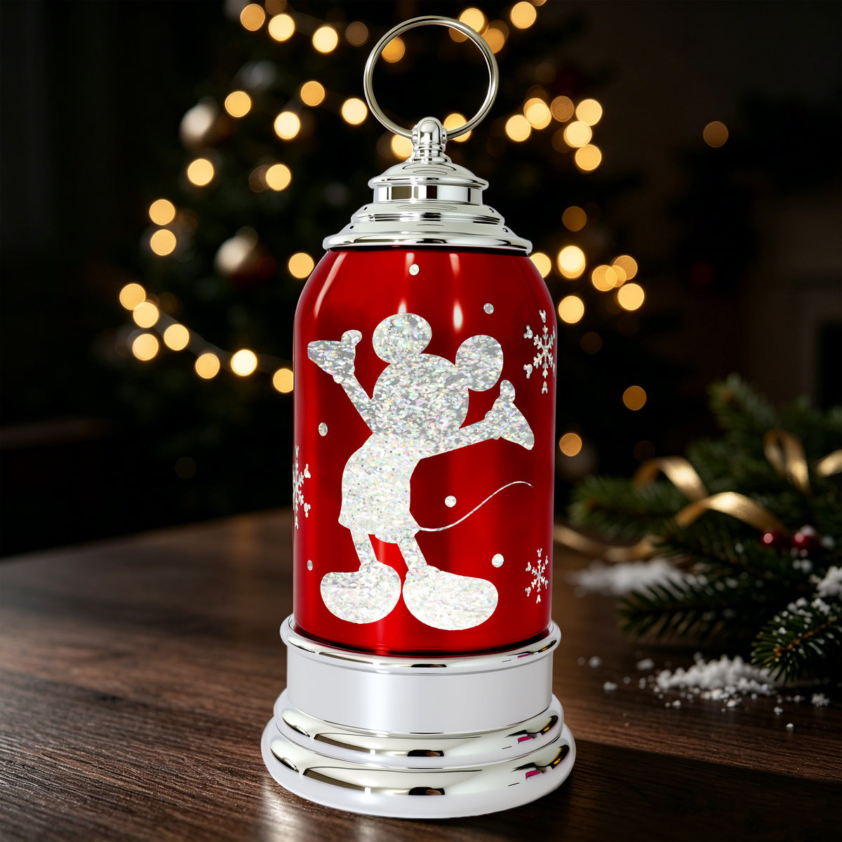 Mickey Mouse Disney Lantern Red LED Water Spinning Decor 10 Inch