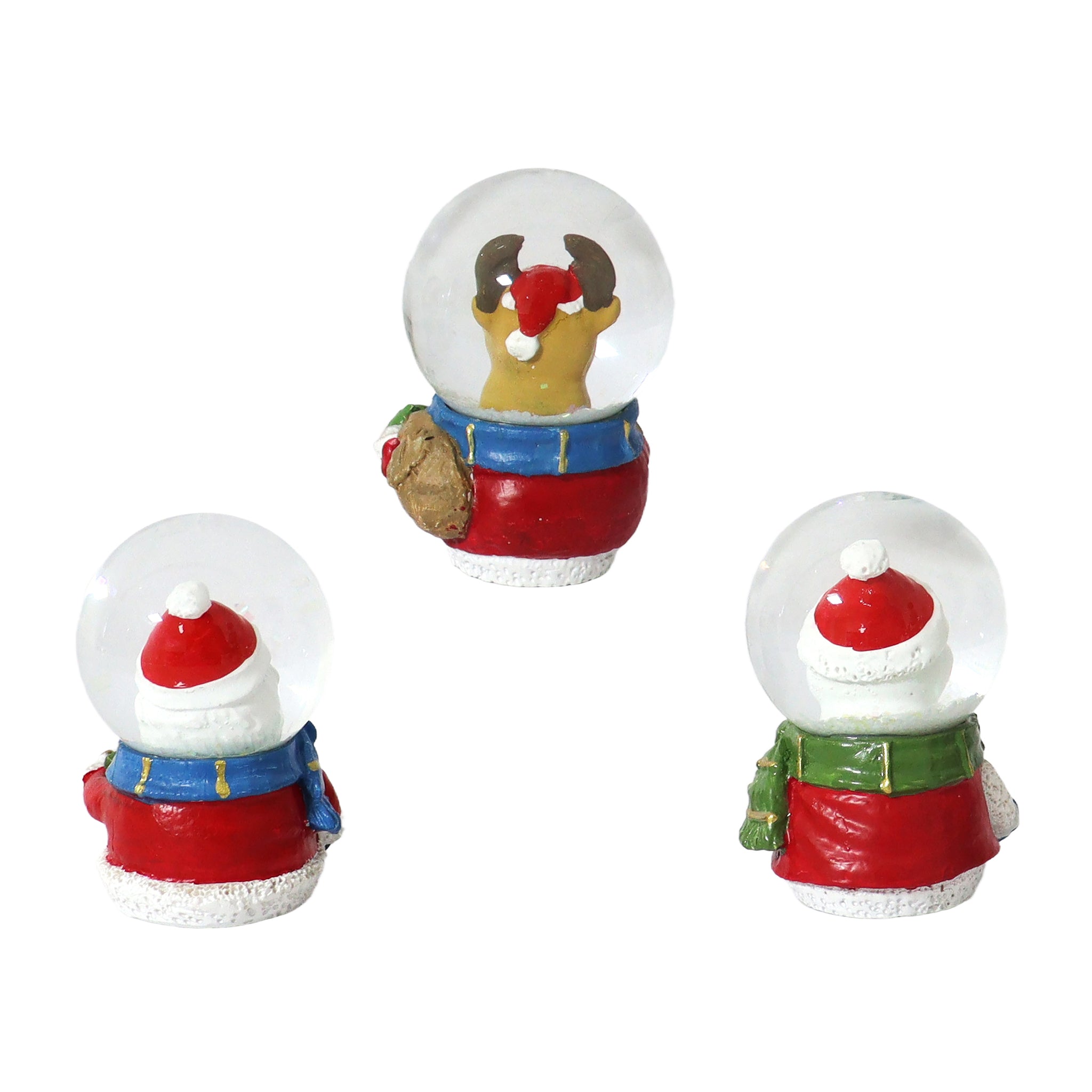 Christmas Mini Water Globe Character Set of 3 Christmas Collectible Gift 2.76