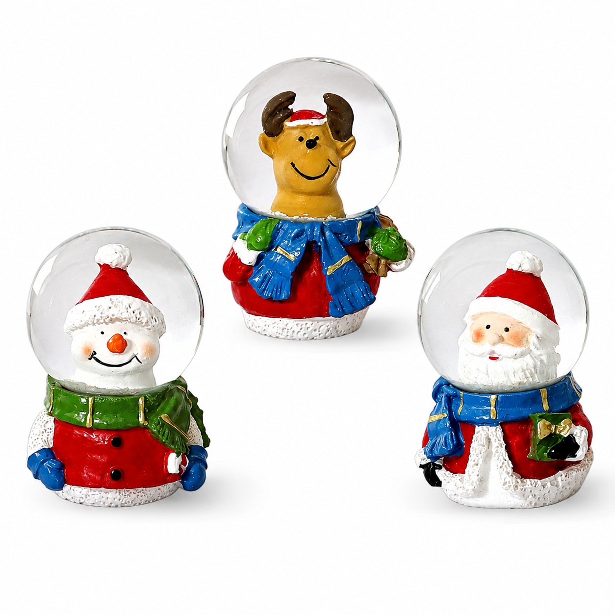 Christmas Mini Water Globe Character Set of 3 Christmas Collectible Gift 2.76