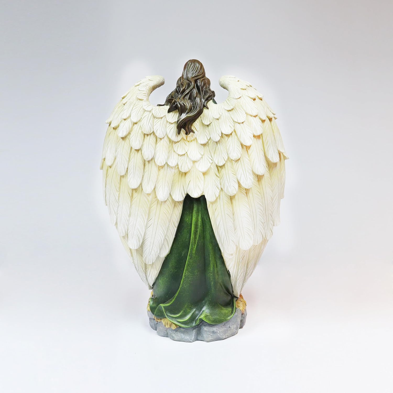 Nativity Holy Family with Angel Statue 18.6 Inch Hand Painted Polyresin