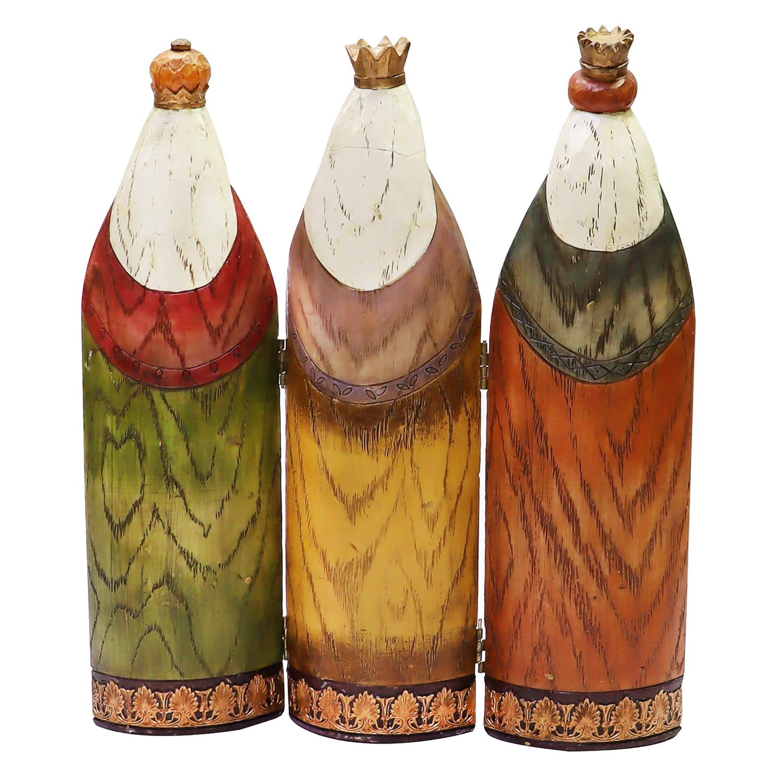 Nativity 3 Kings Three Wise Men Figurines Hand Painted Tri-Fold Holy Family Nativity Scene 11