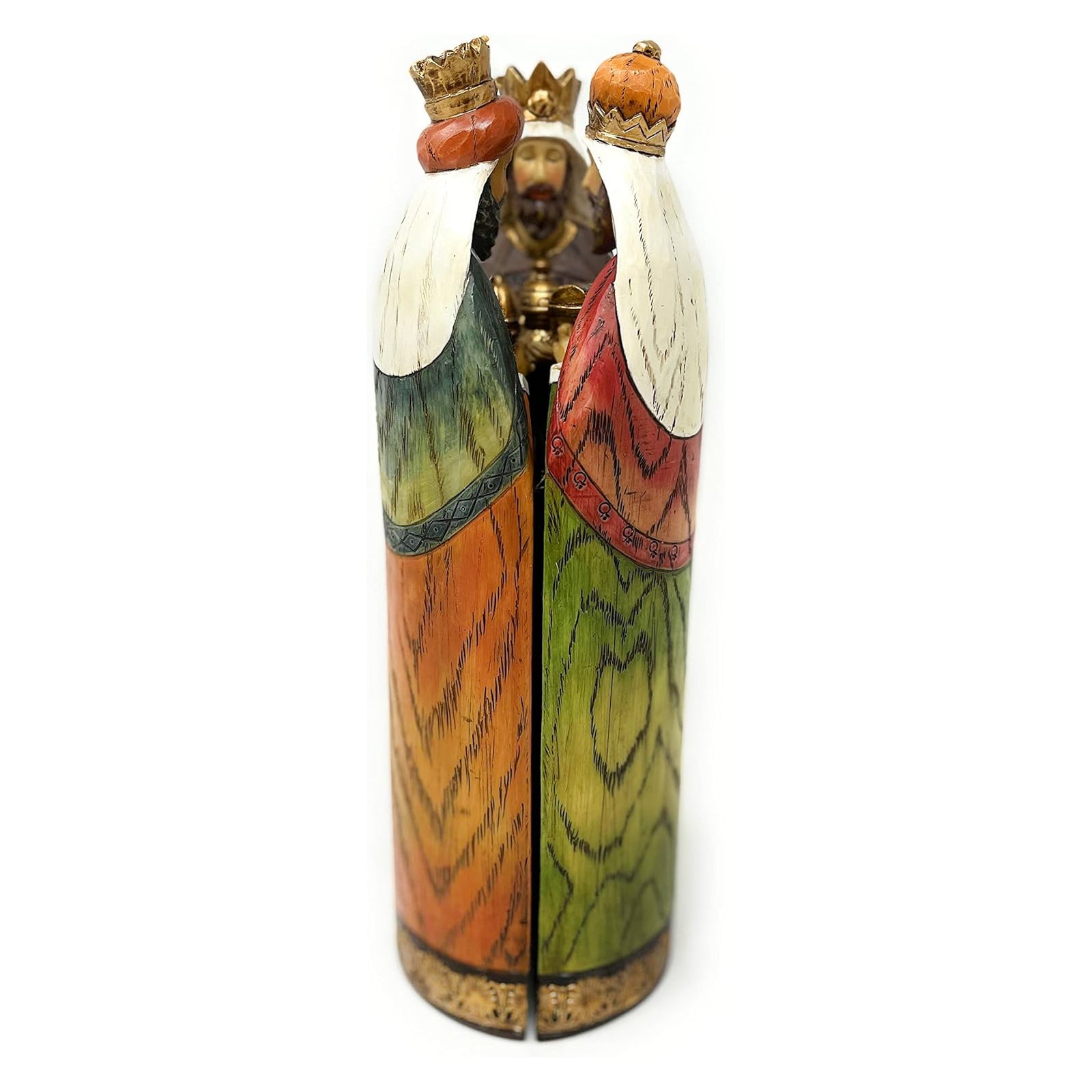 Nativity 3 Kings Three Wise Men Figurines Hand Painted Tri-Fold Holy Family Nativity Scene 11
