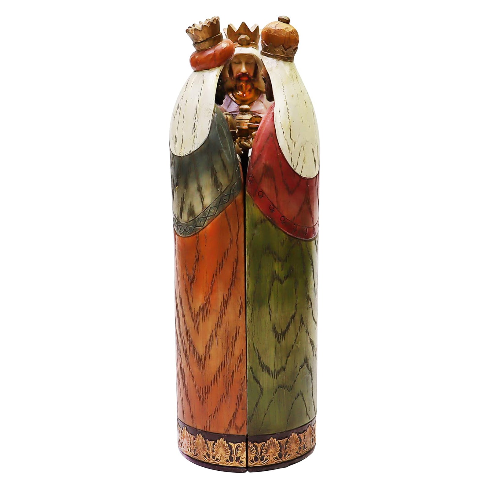 Nativity 3 Kings Three Wise Men Figurines Hand Painted Tri-Fold Holy Family Nativity Scene 11
