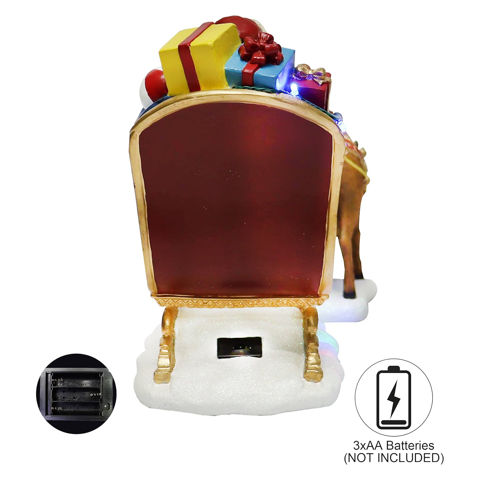 Santa Riding Sleigh with Reindeer Christmas Decoration LED Lighted Tabletop Display