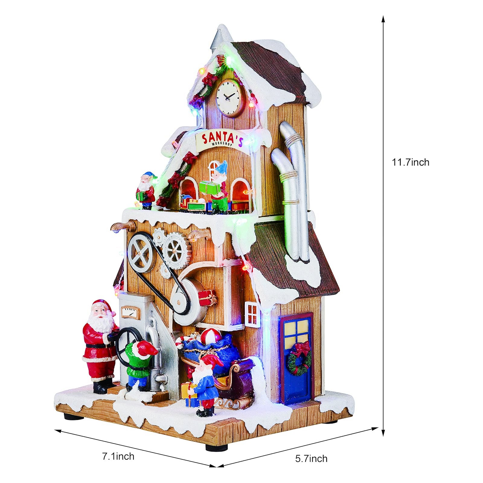 Santa’s Workshop Animated Christmas Village Moments in Time LED Lights