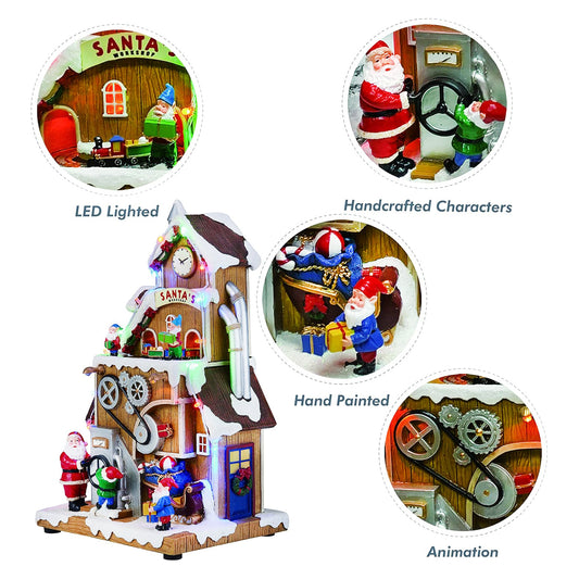 Santa’s Workshop Animated Christmas Village Moments in Time LED Lights