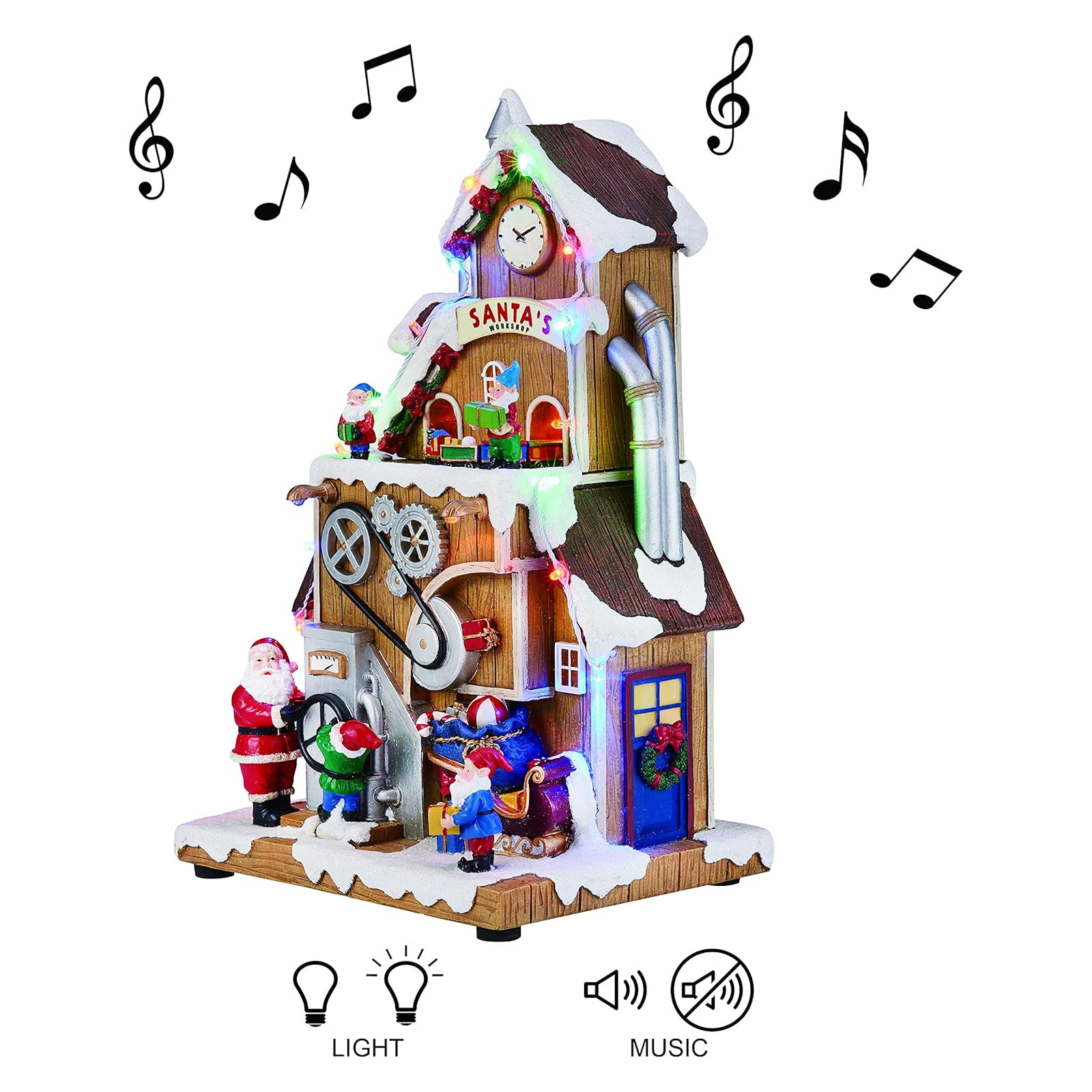 Santa’s Workshop Animated Christmas Village Moments in Time LED Lights
