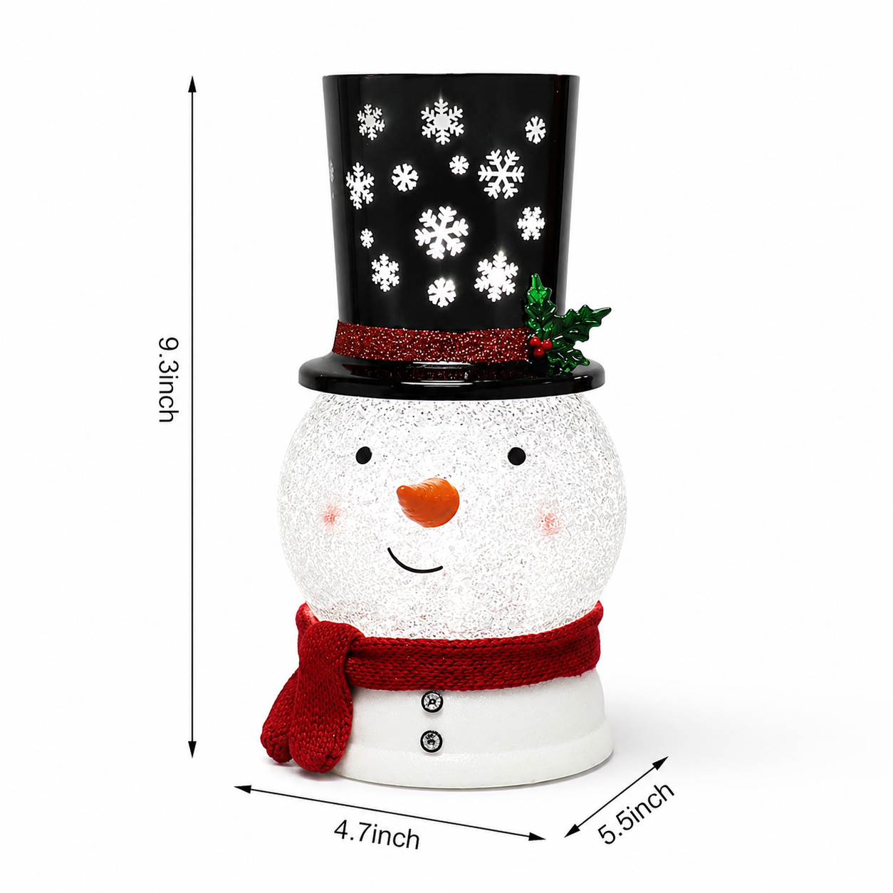 Snowman Snow Globe Water Spinning LED Lighted Snowman