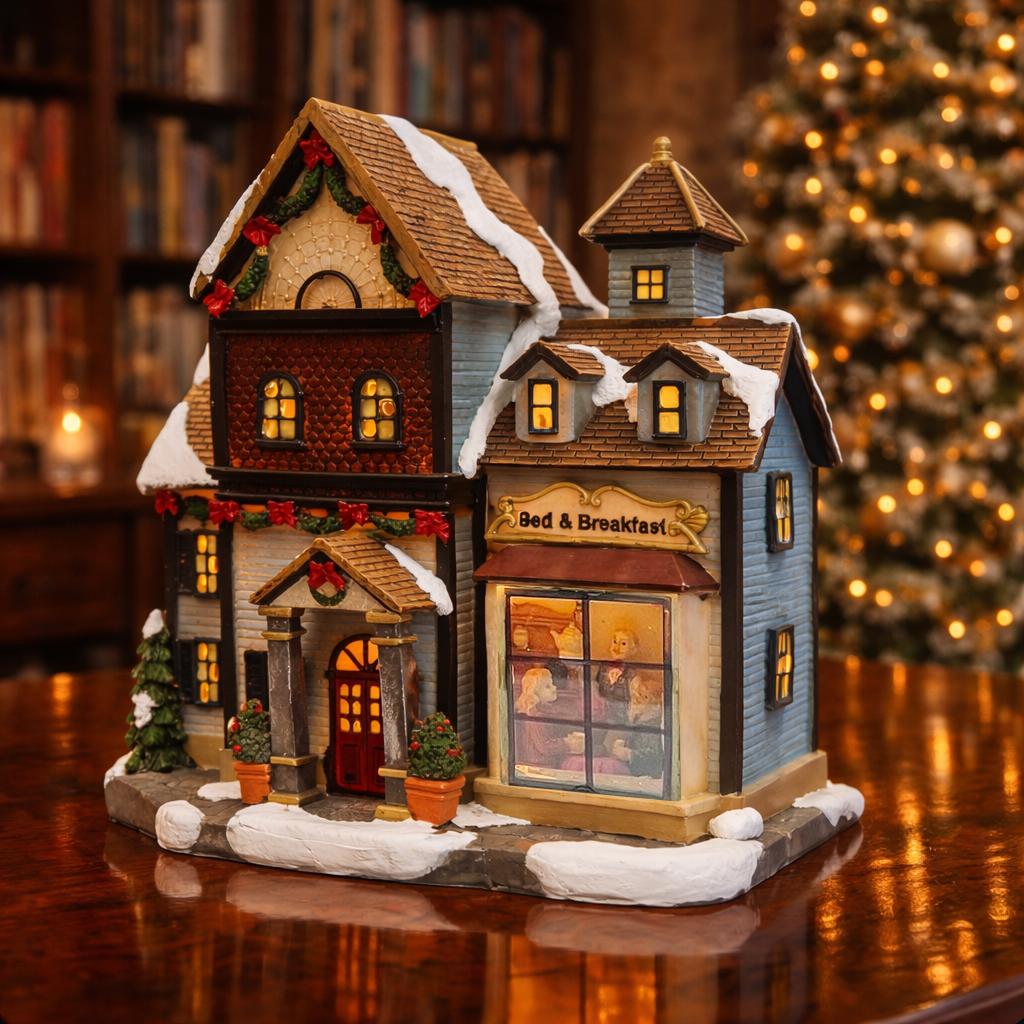 Bed and Breakfast with LED Lights Christmas Village