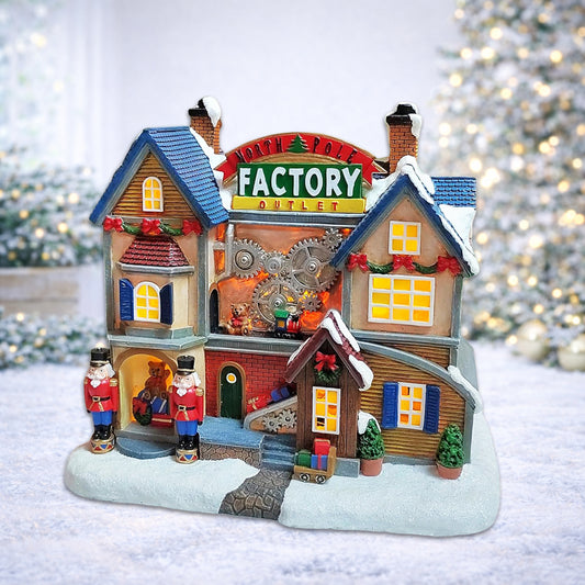 North Pole Nursery Christmas Village 9.3” LED Polyresin Lighted Holiday House