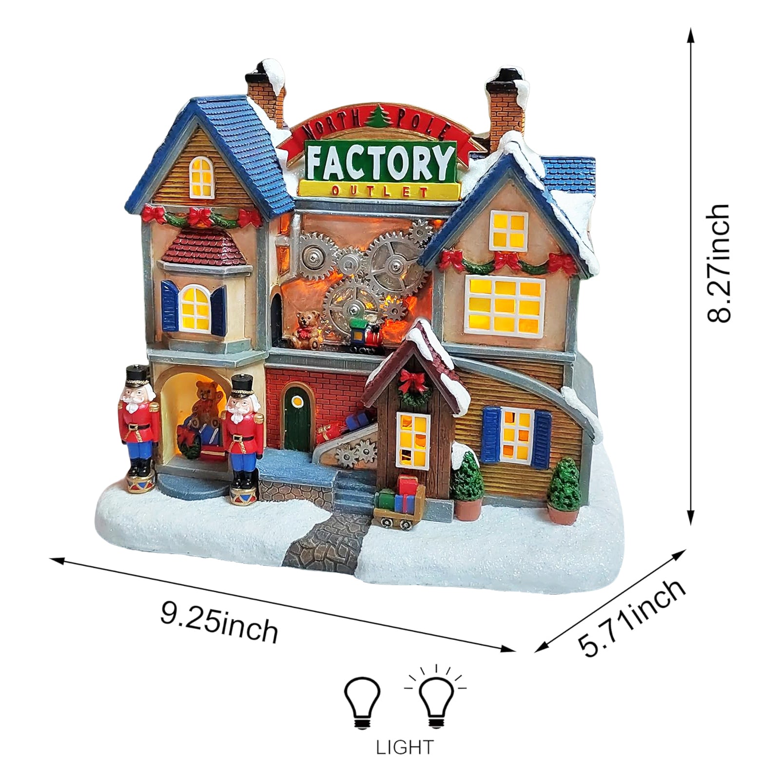 North Pole Nursery Christmas Village 9.3” LED Polyresin Lighted Holiday House
