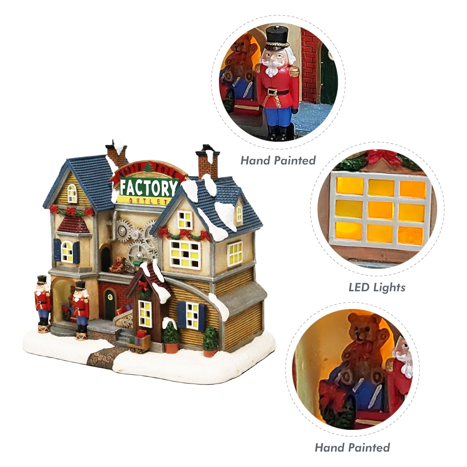 North Pole Nursery Christmas Village 9.3” LED Polyresin Lighted Holiday House