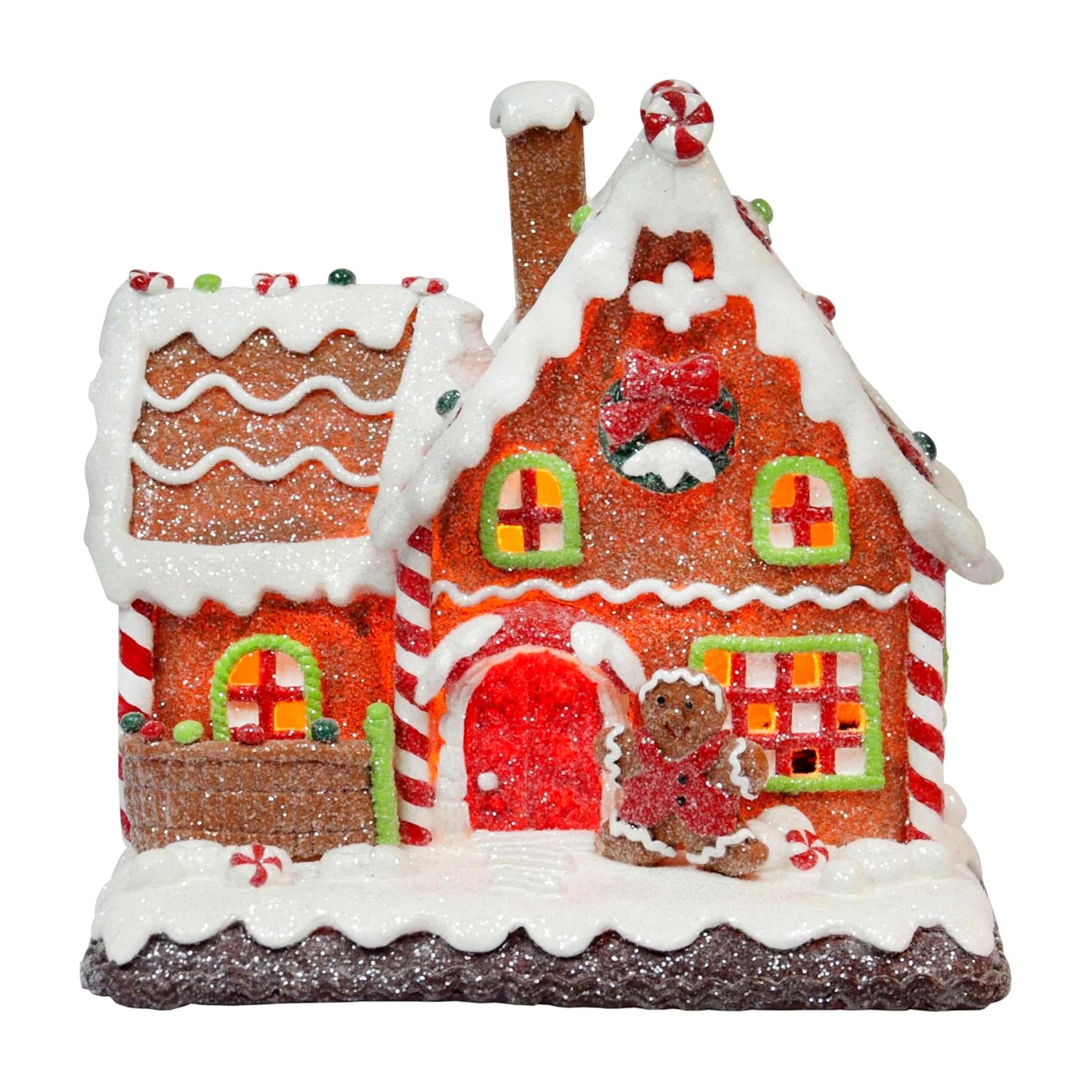 Gingerbread House Light Up Christmas Village Decoration 7.5” LED Handcrafted