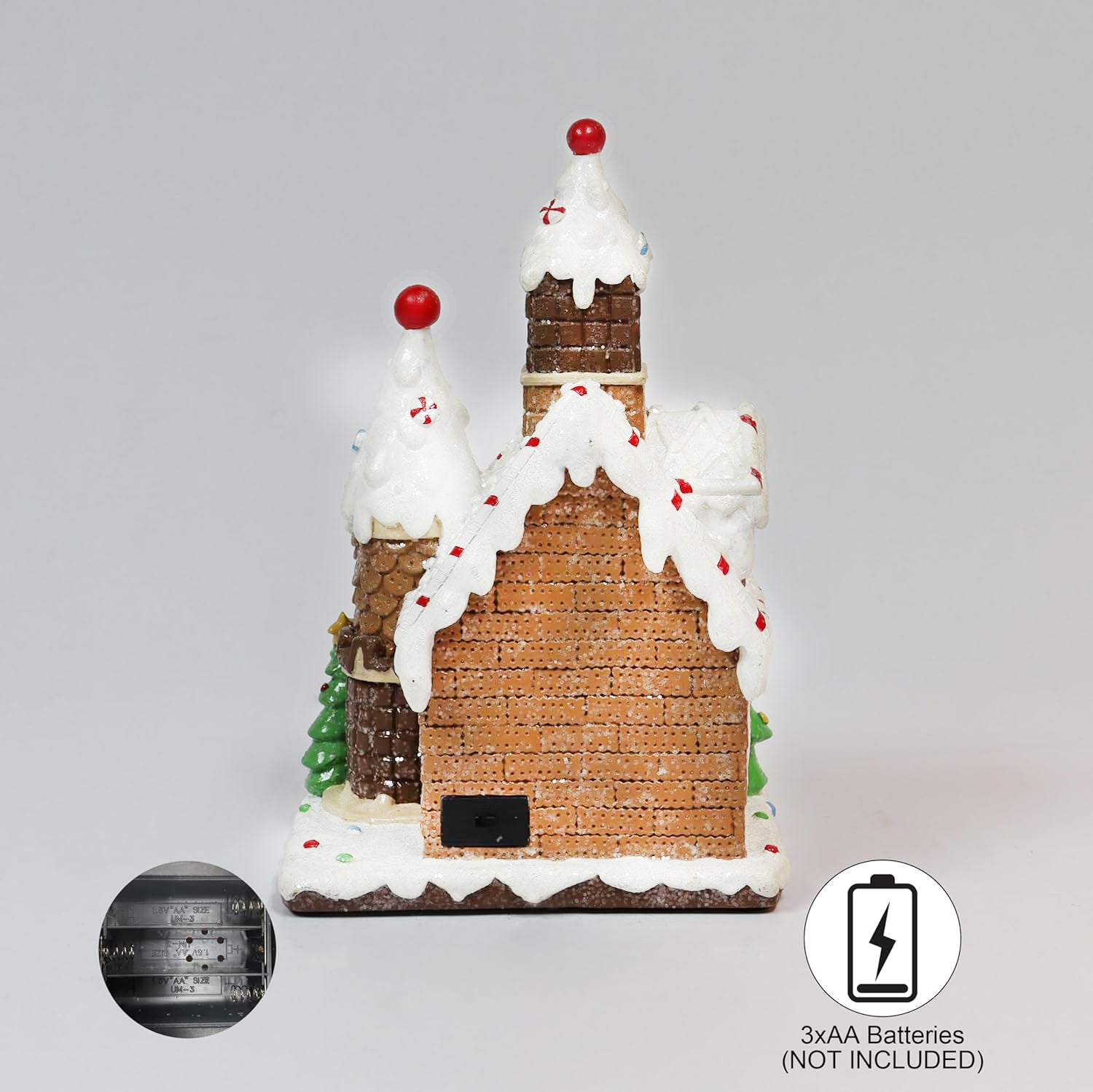 Christmas Gingerbread House Lighted Hand-Painted Resin Holiday House