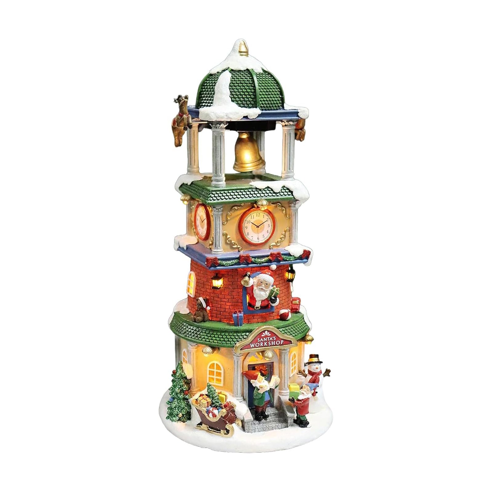 Polyresin Christmas Village Clock Tower