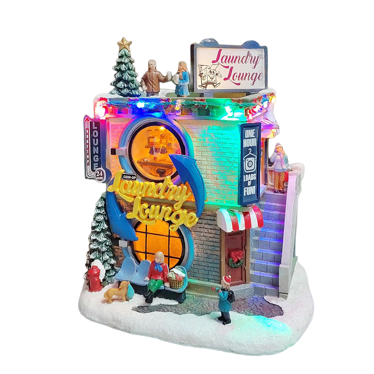Vintage Laundry Lounge Christmas Village Building