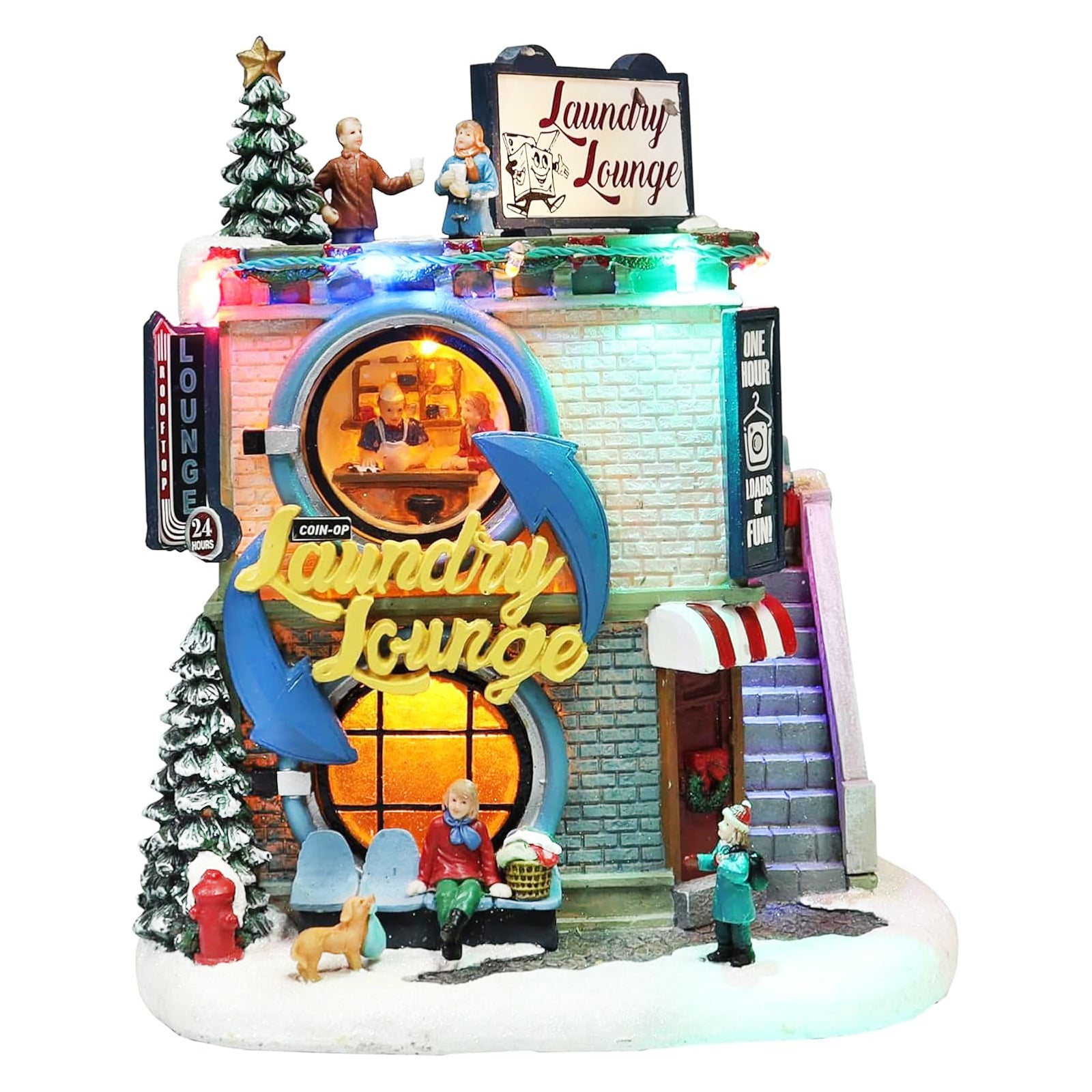 Vintage Laundry Lounge Christmas Village Building