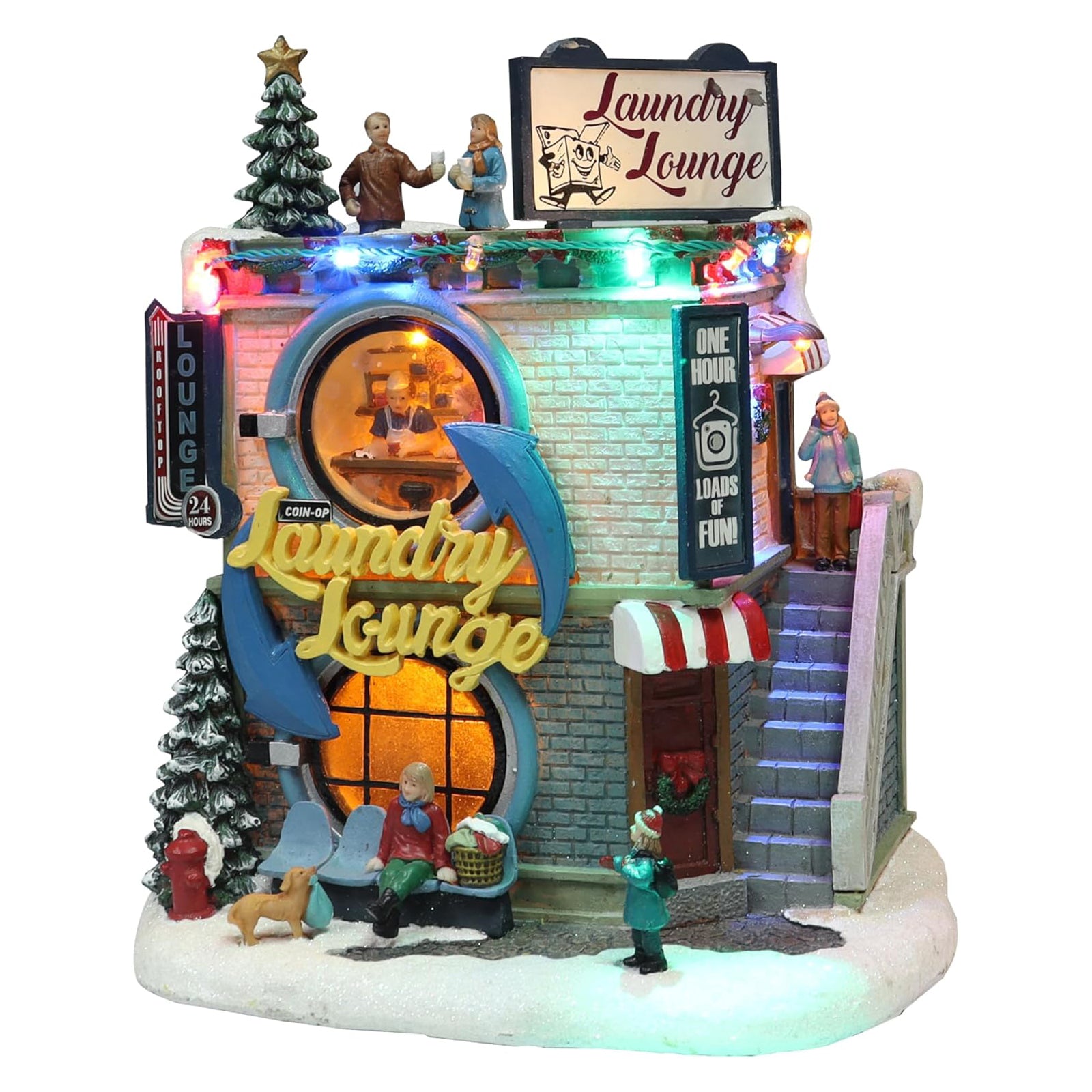 Vintage Laundry Lounge Christmas Village Building