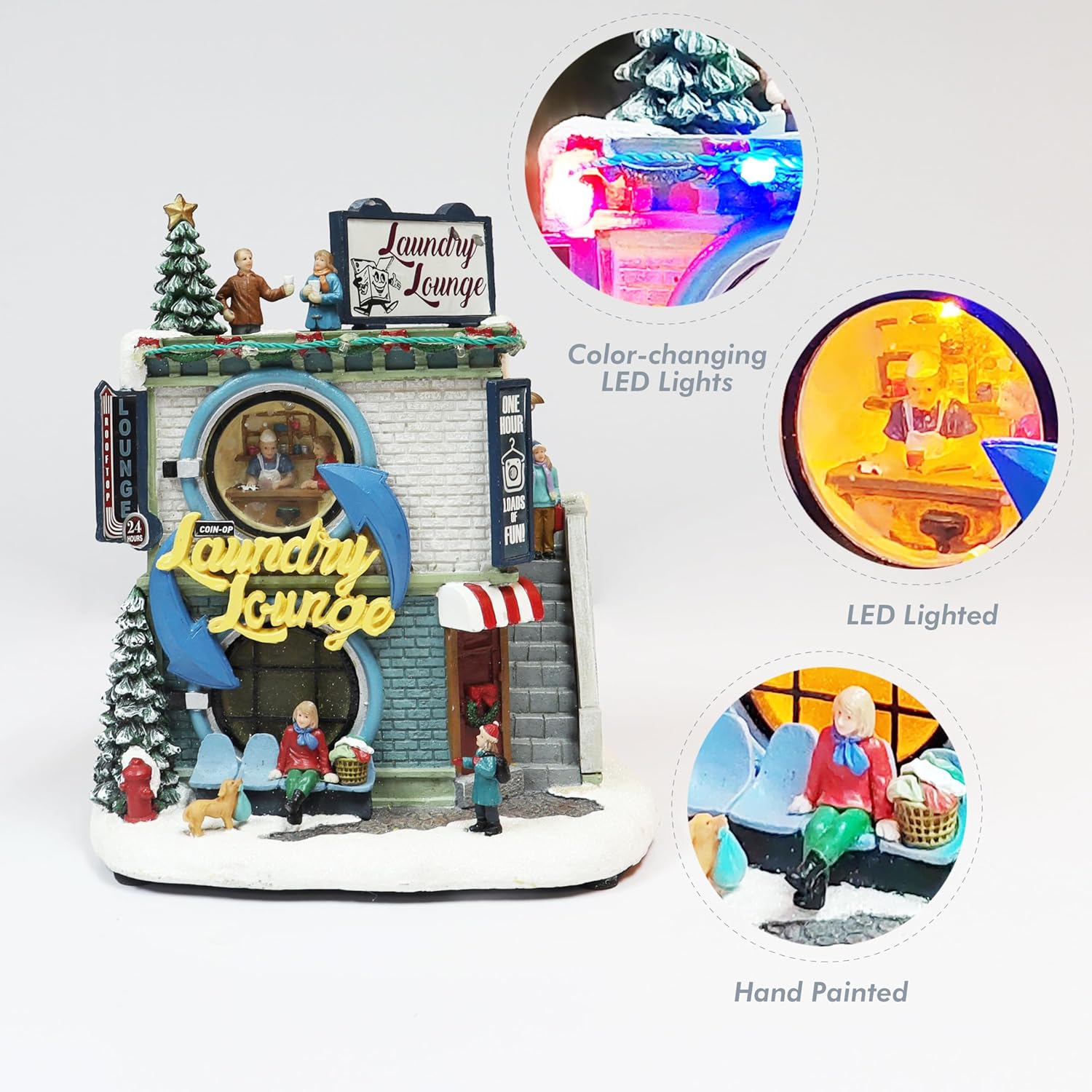 Vintage Laundry Lounge Christmas Village Building